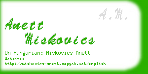 anett miskovics business card